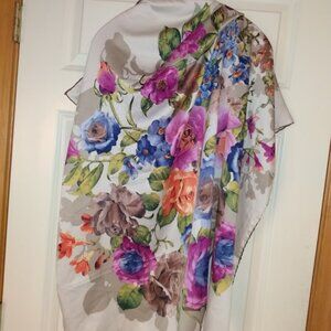 Bonjela: Multi color floral scarf. Made in Turkey.